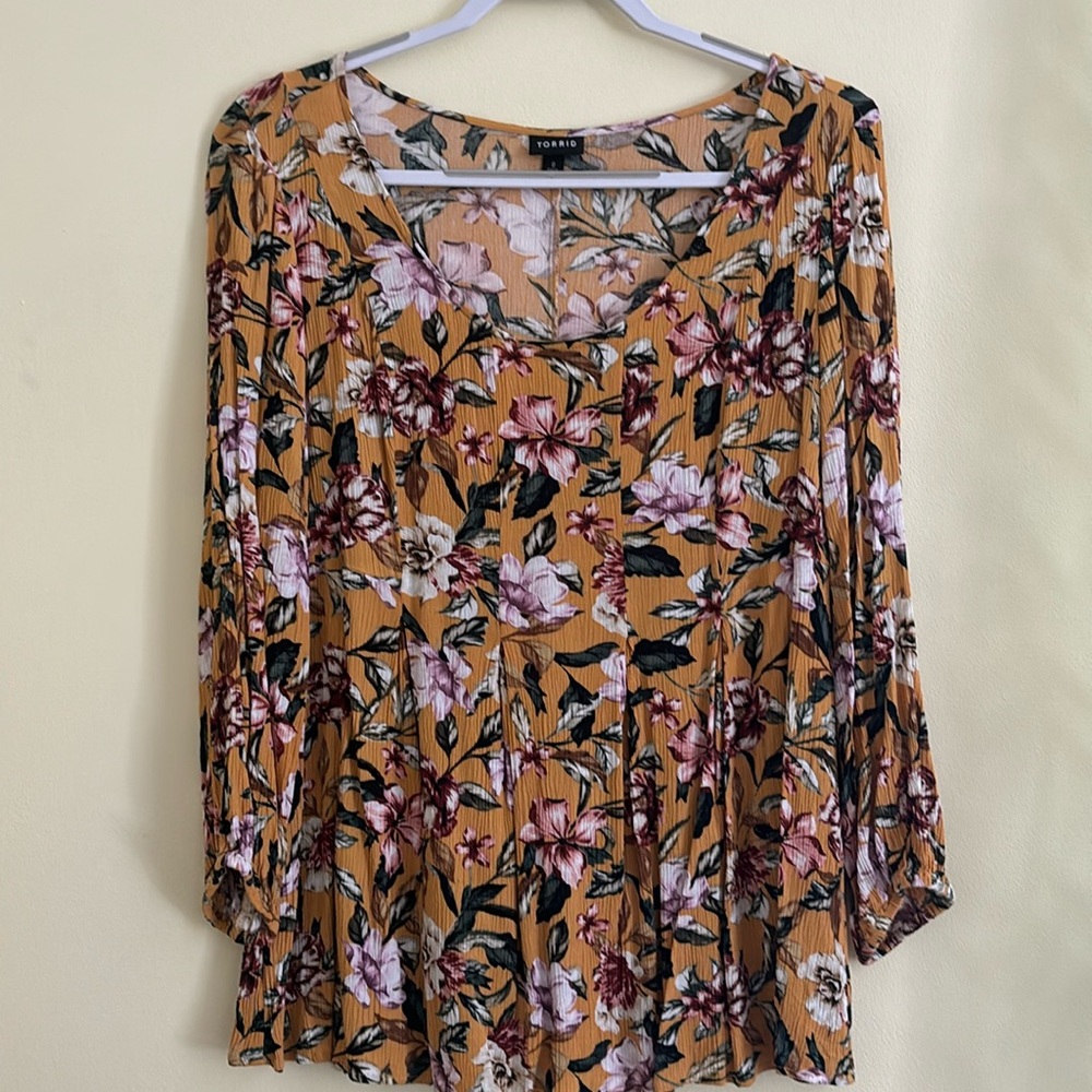 torrid mustard floral top